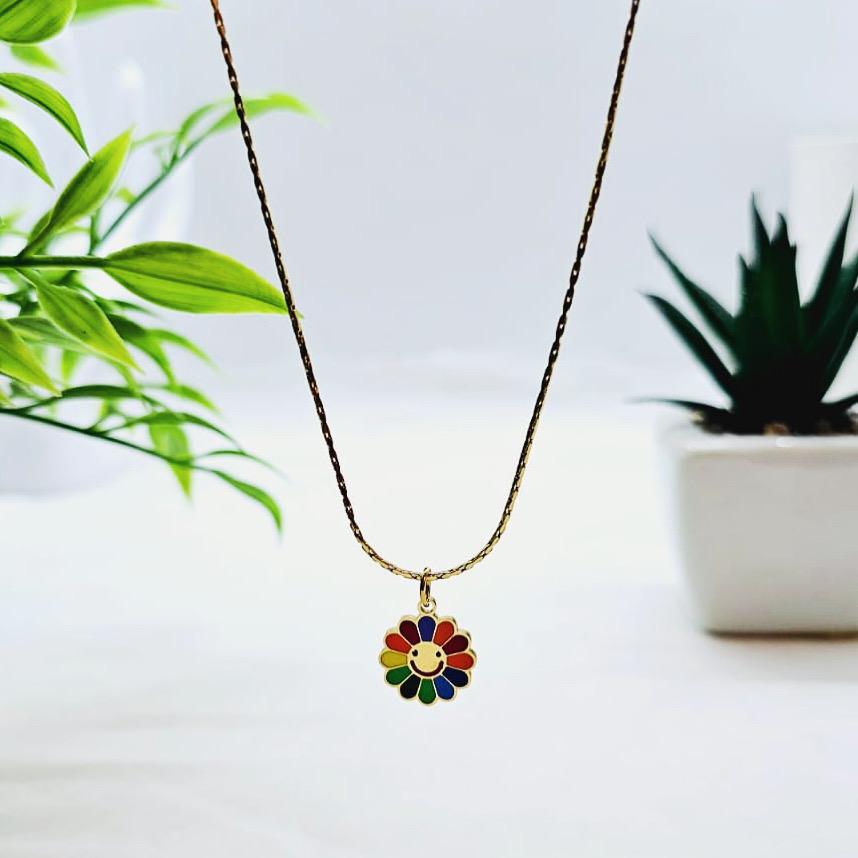 Collar SS Happy Face Flower