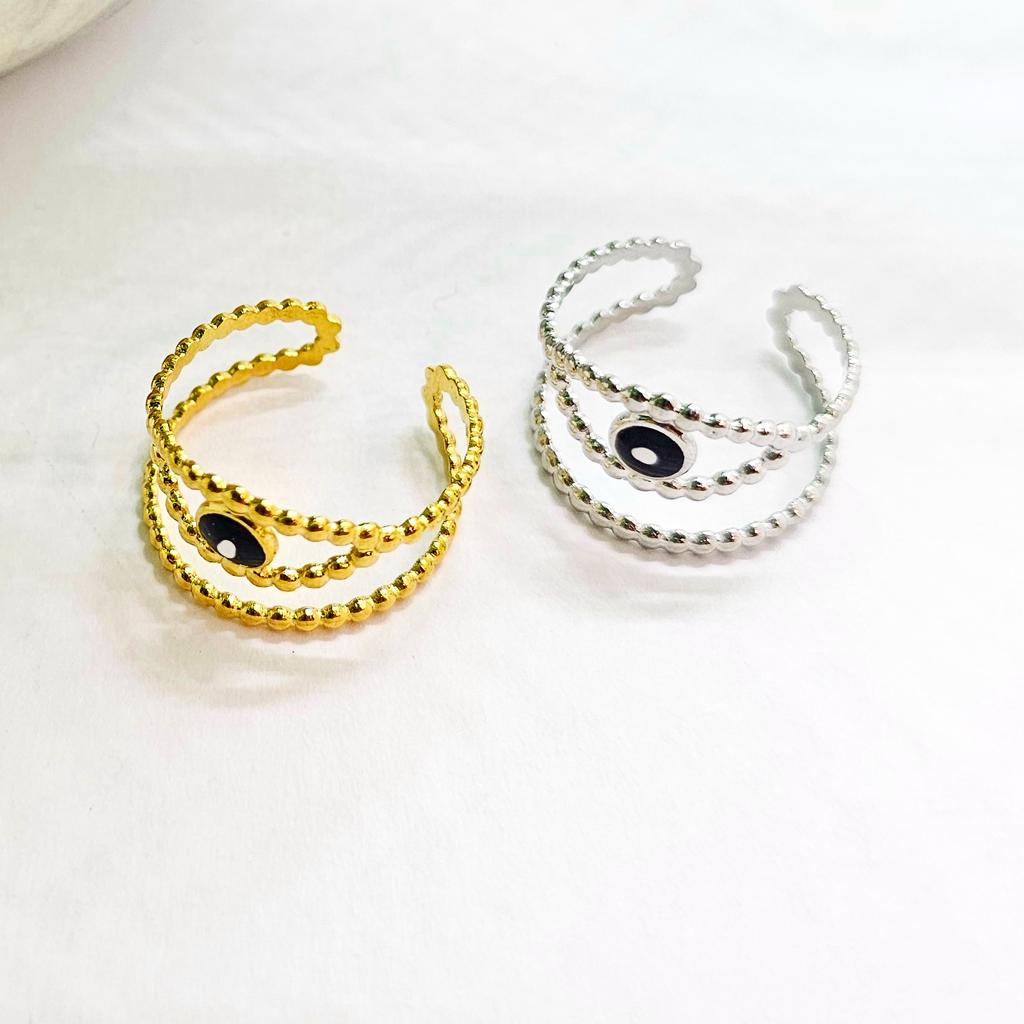 SORTIJA AJUSTABLE SS EVIL EYE
