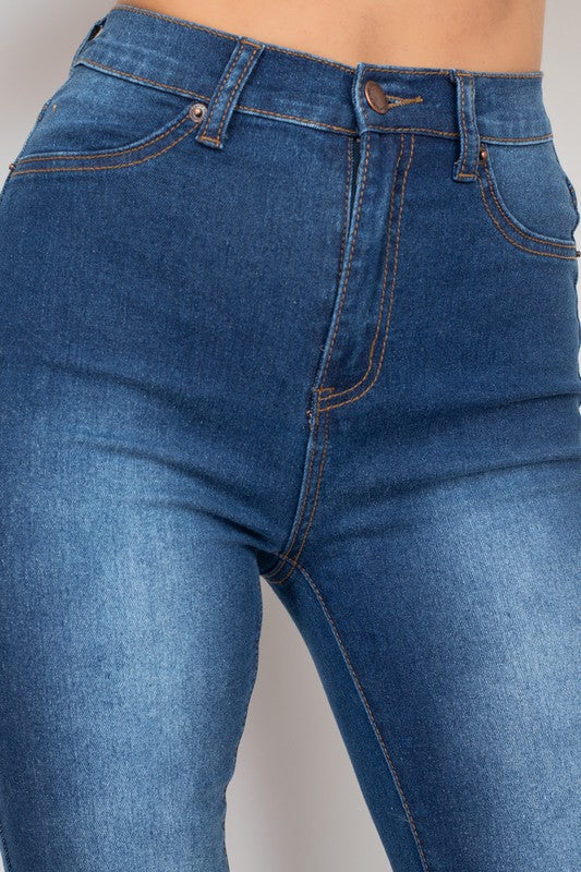 High Rise Distressed Flare Jeans