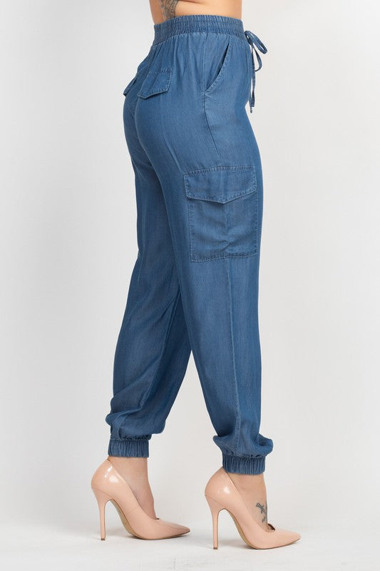 Elastic High Waisted Jogger Pants