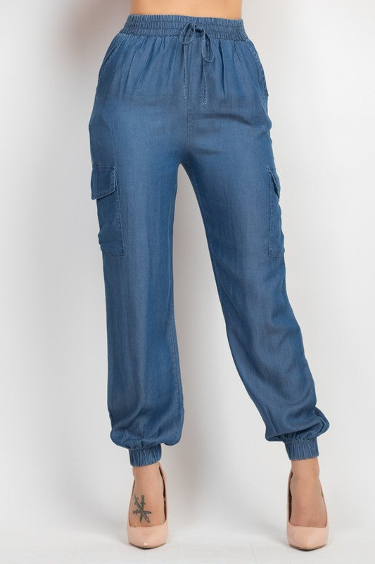 Elastic High Waisted Jogger Pants