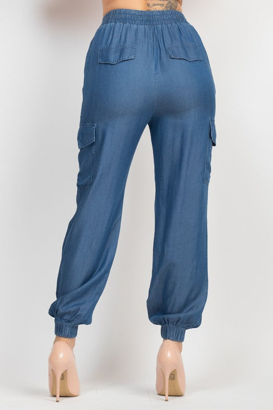 Elastic High Waisted Jogger Pants