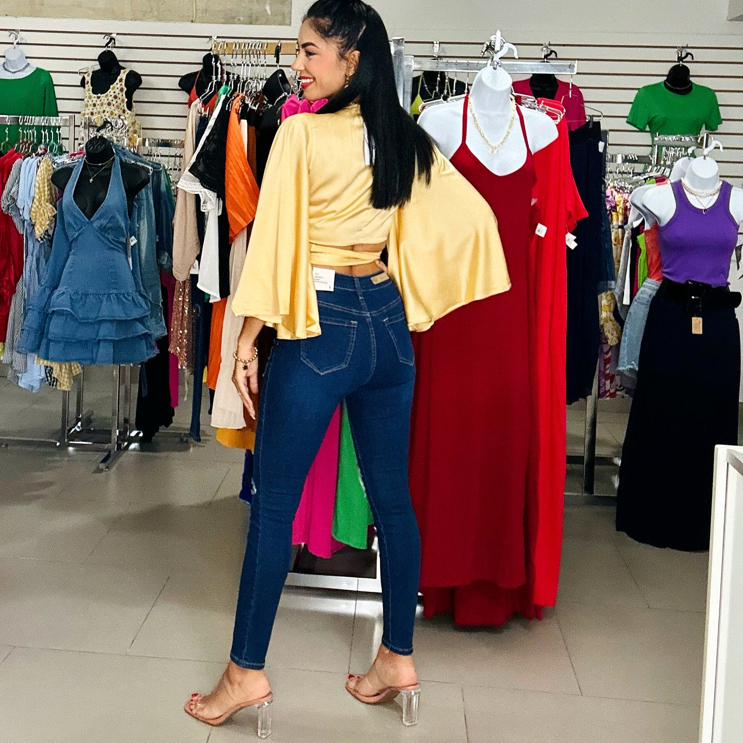 Satin Wrap Top