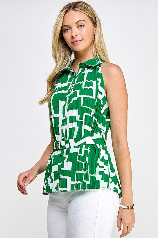 Printed Sleeveless Top ya