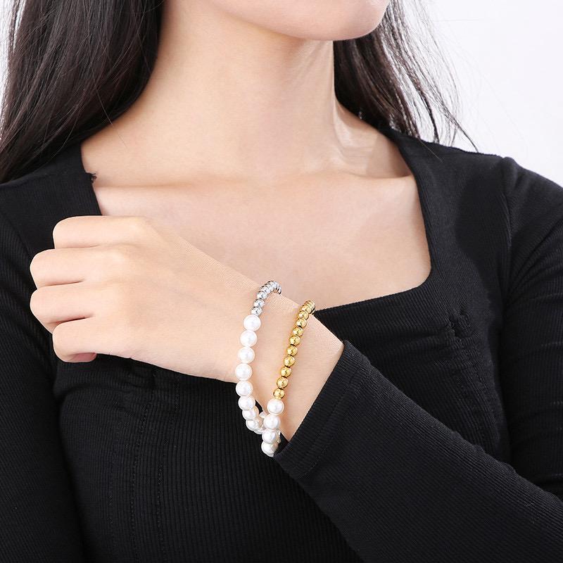 Pulsera SS Con Perlas
