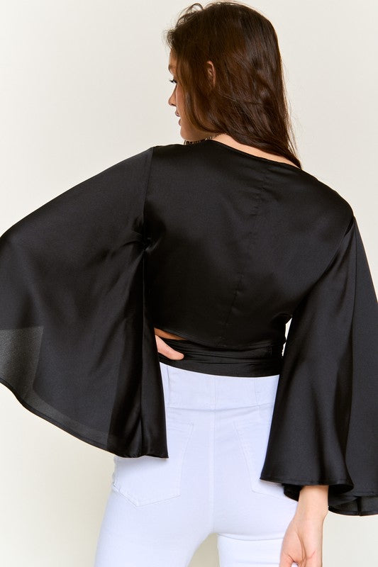 Satin Wrap Top