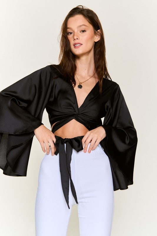 Satin Wrap Top