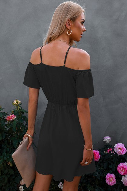 Cross Straps Off Shoulder DRess