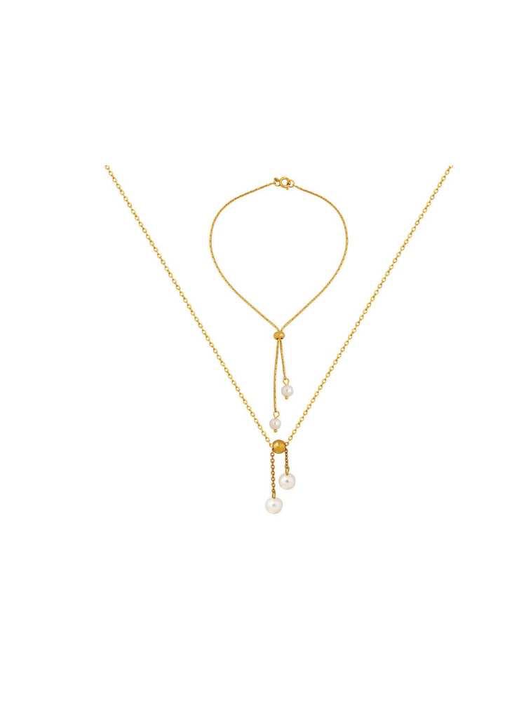Set SS Collar y Pulsera Ajustable