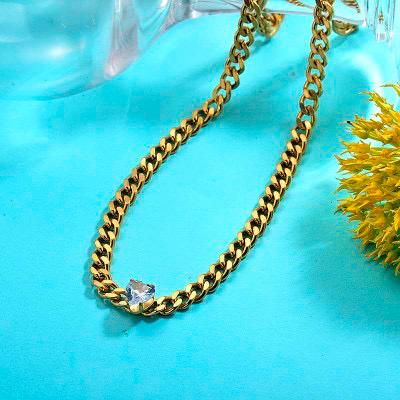 Cadena con Corazón en Cristal