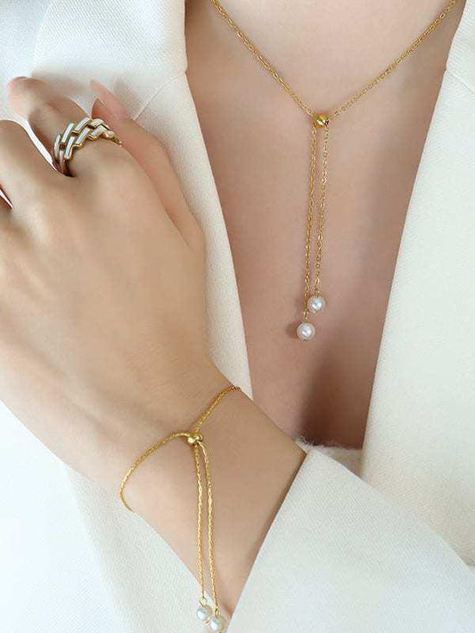 Set SS Collar y Pulsera Ajustable