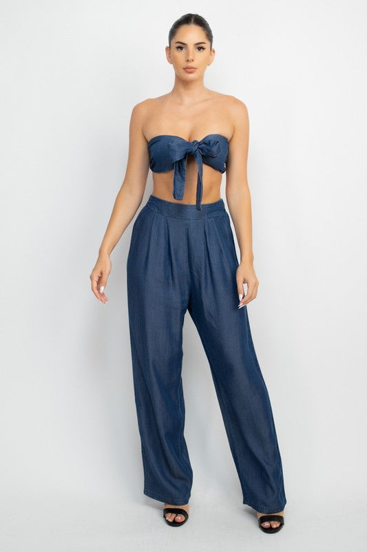 Tube Tied & Wide Pant Set