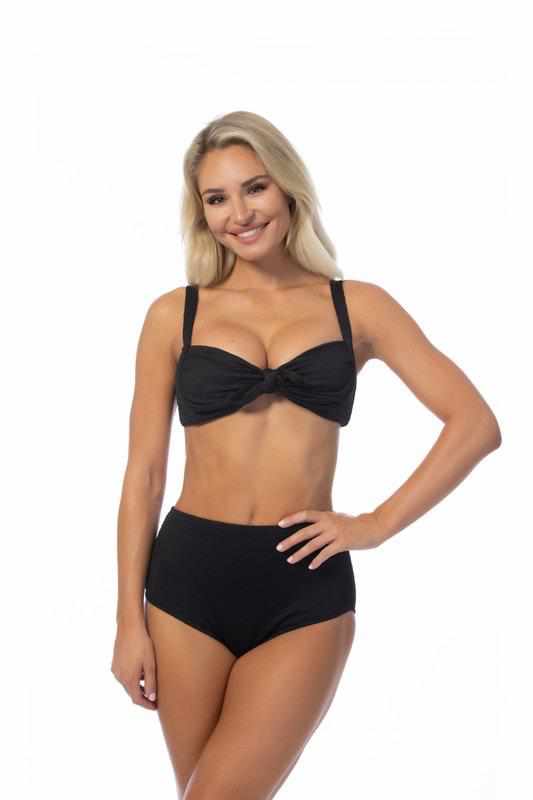 Solid High Waist Bikini Set