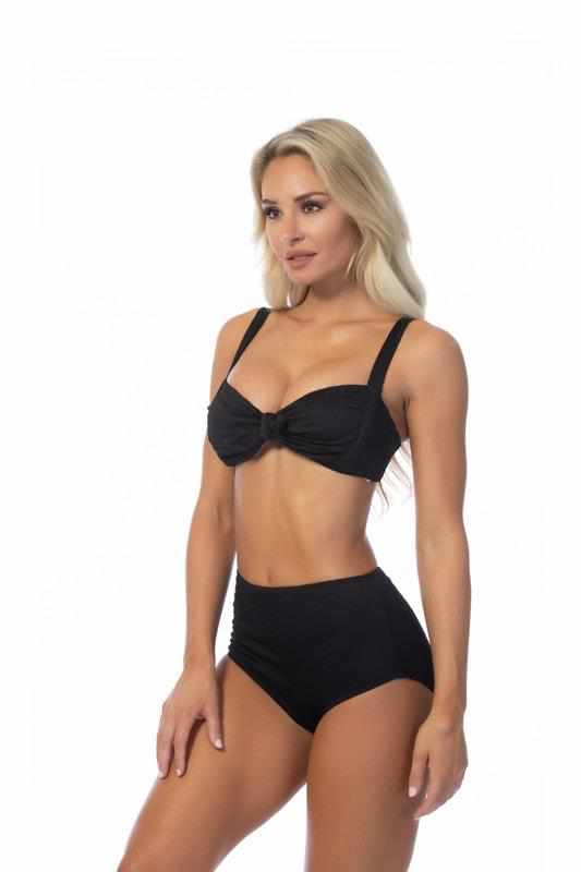 Solid High Waist Bikini Set