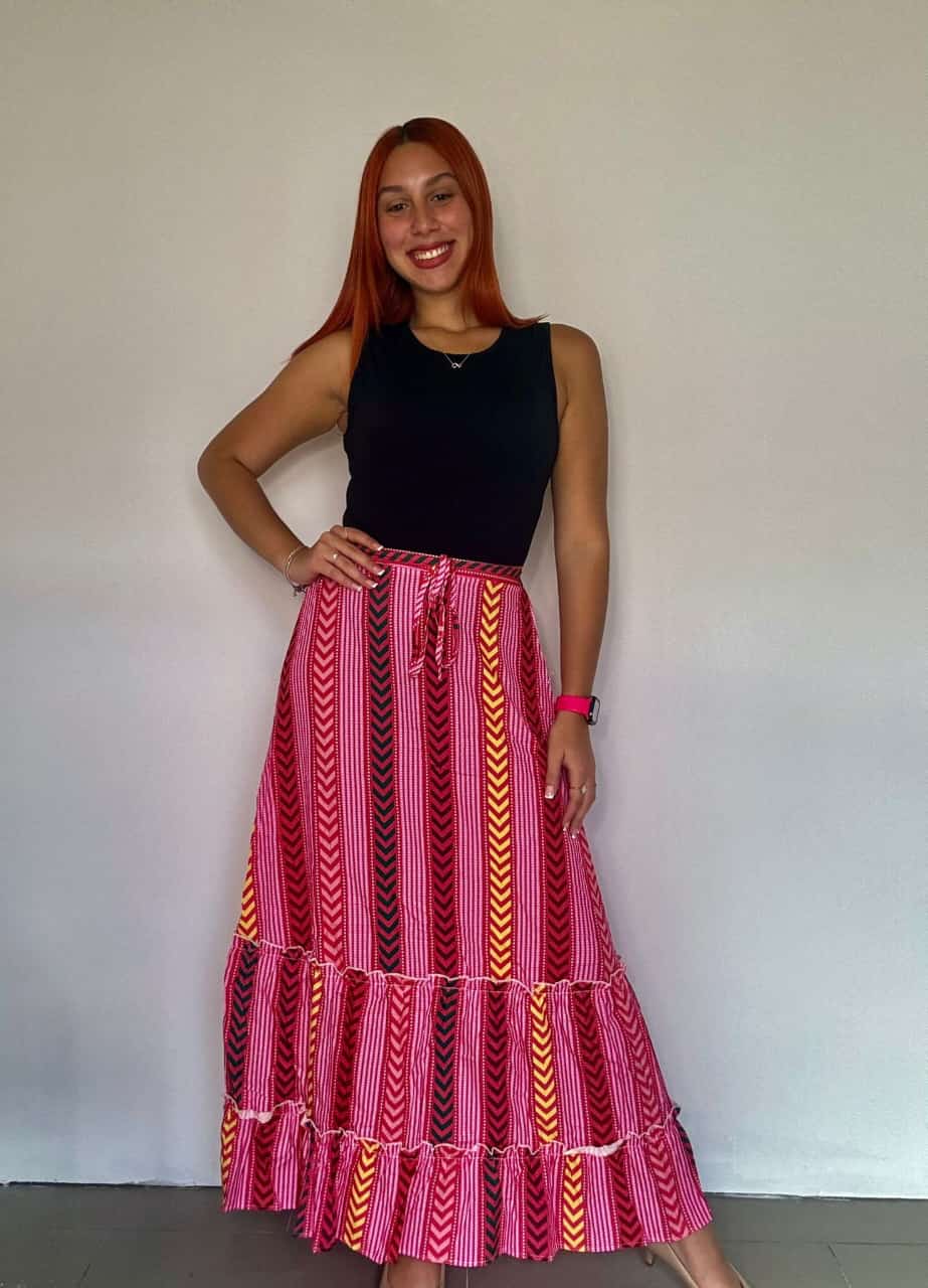 Maxi skirt layered