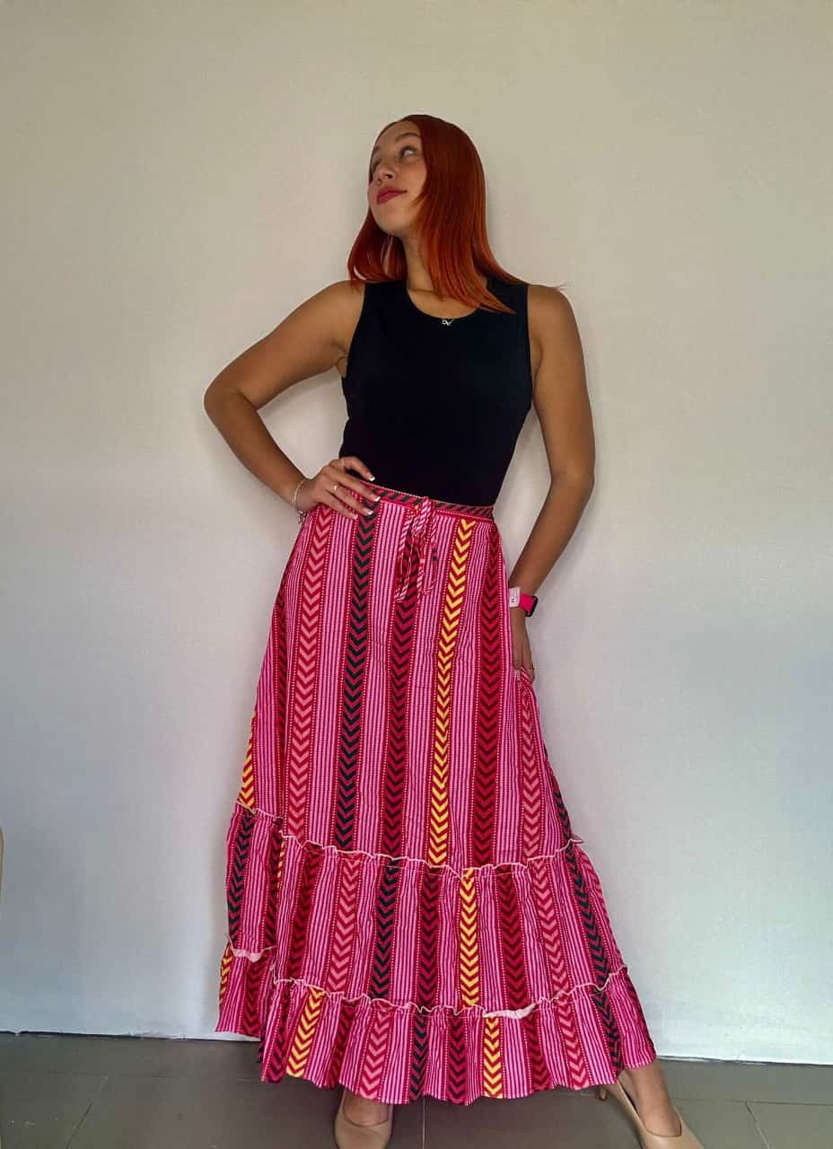 Maxi skirt layered