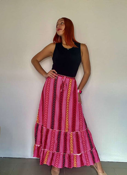 Maxi skirt layered