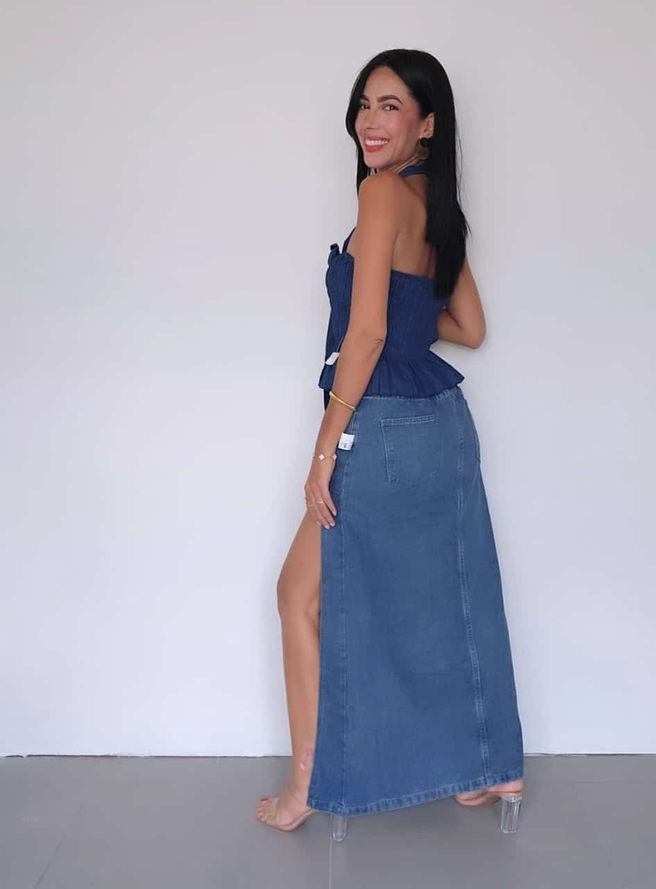 Hi slit long skirt