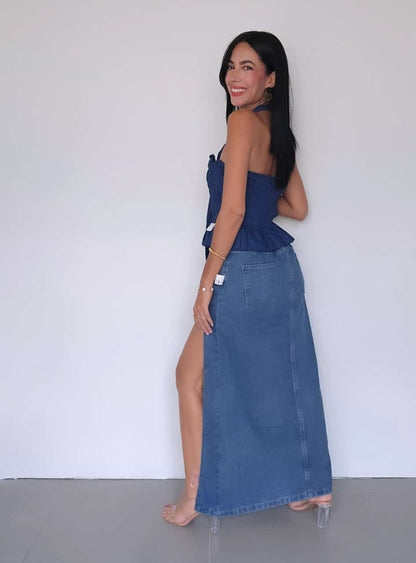 Hi slit long skirt