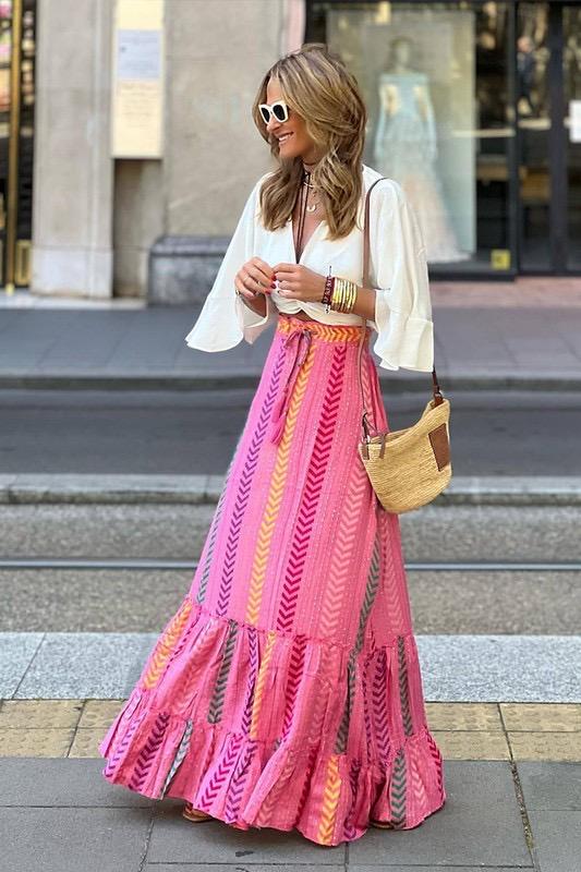 Maxi skirt layered