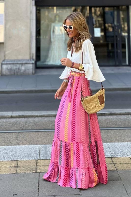 Maxi skirt layered