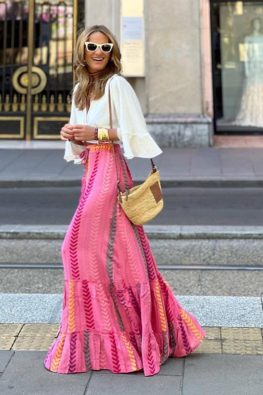 Maxi skirt layered